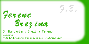 ferenc brezina business card